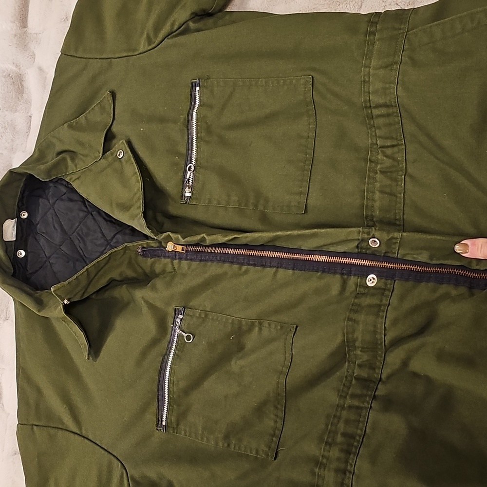 Vintage Unilog Olive Green Jumpsuit Coveralls Mens Large Regular Unisex Utility - Picture 4 of 16